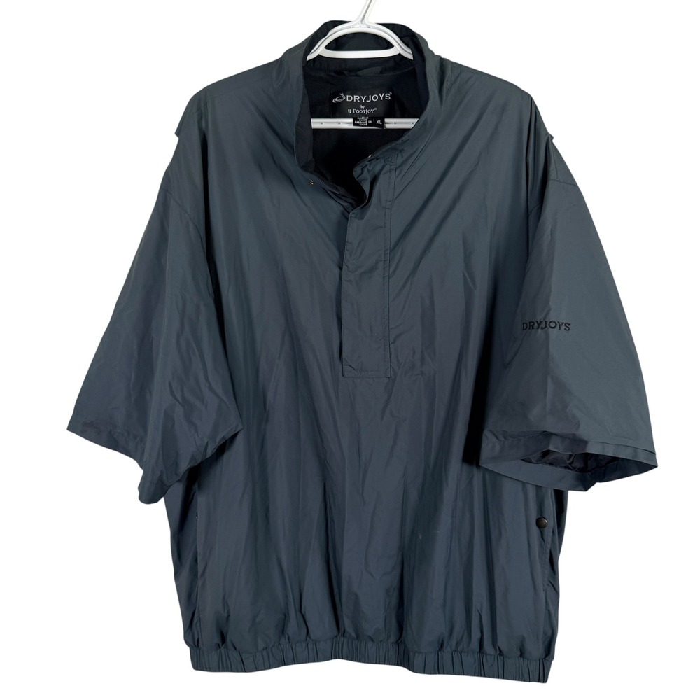 FootJoy DryJoys Windbreaker Jacket Mens XL Gray Short Sleeve Golf Pullover